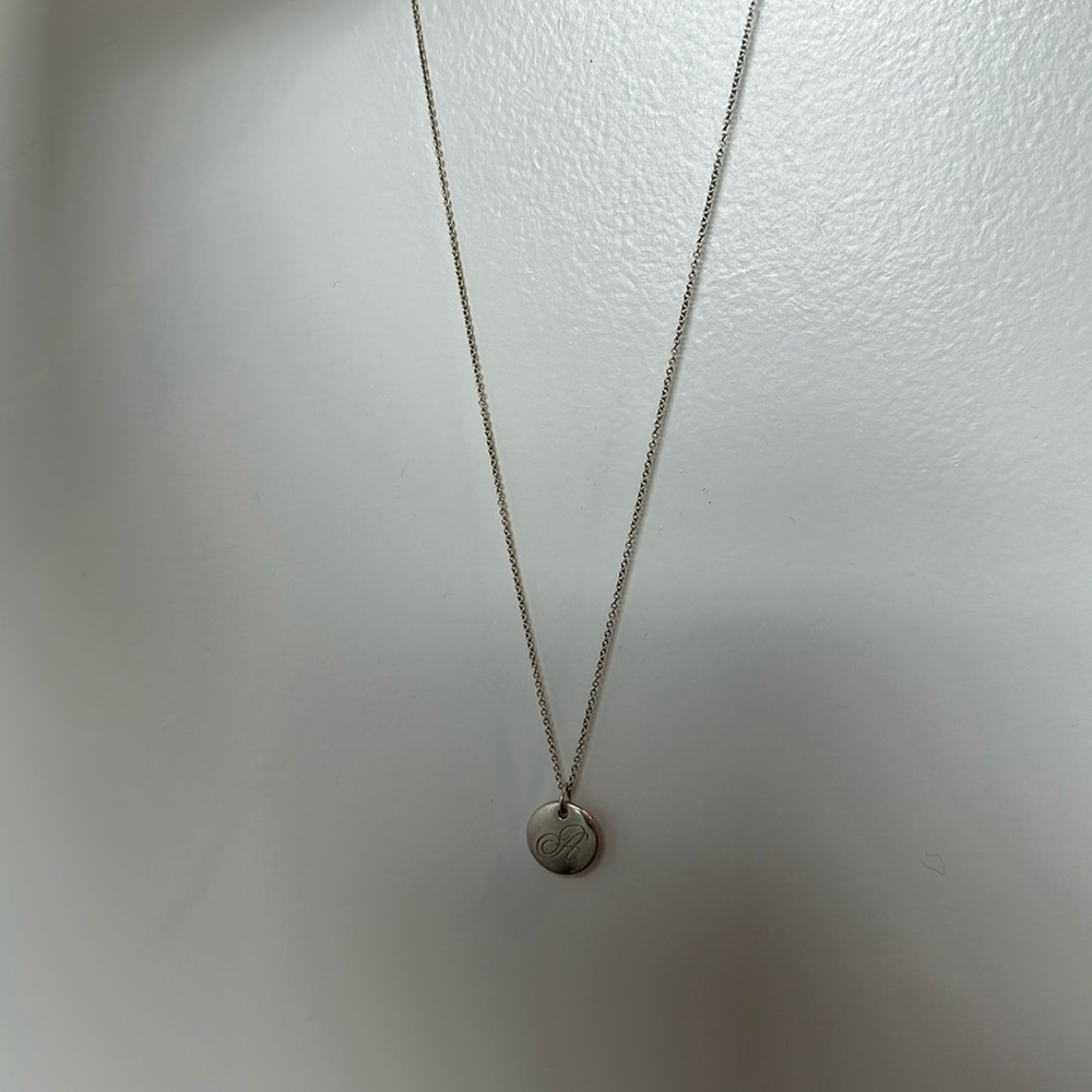 Tiffany silver A necklace